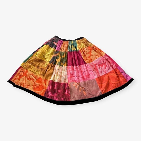 2014 A/W, COMME DES GARÇONS Tricot Patchwork Print Midi Skirt, Size M - Picture 1 of 16